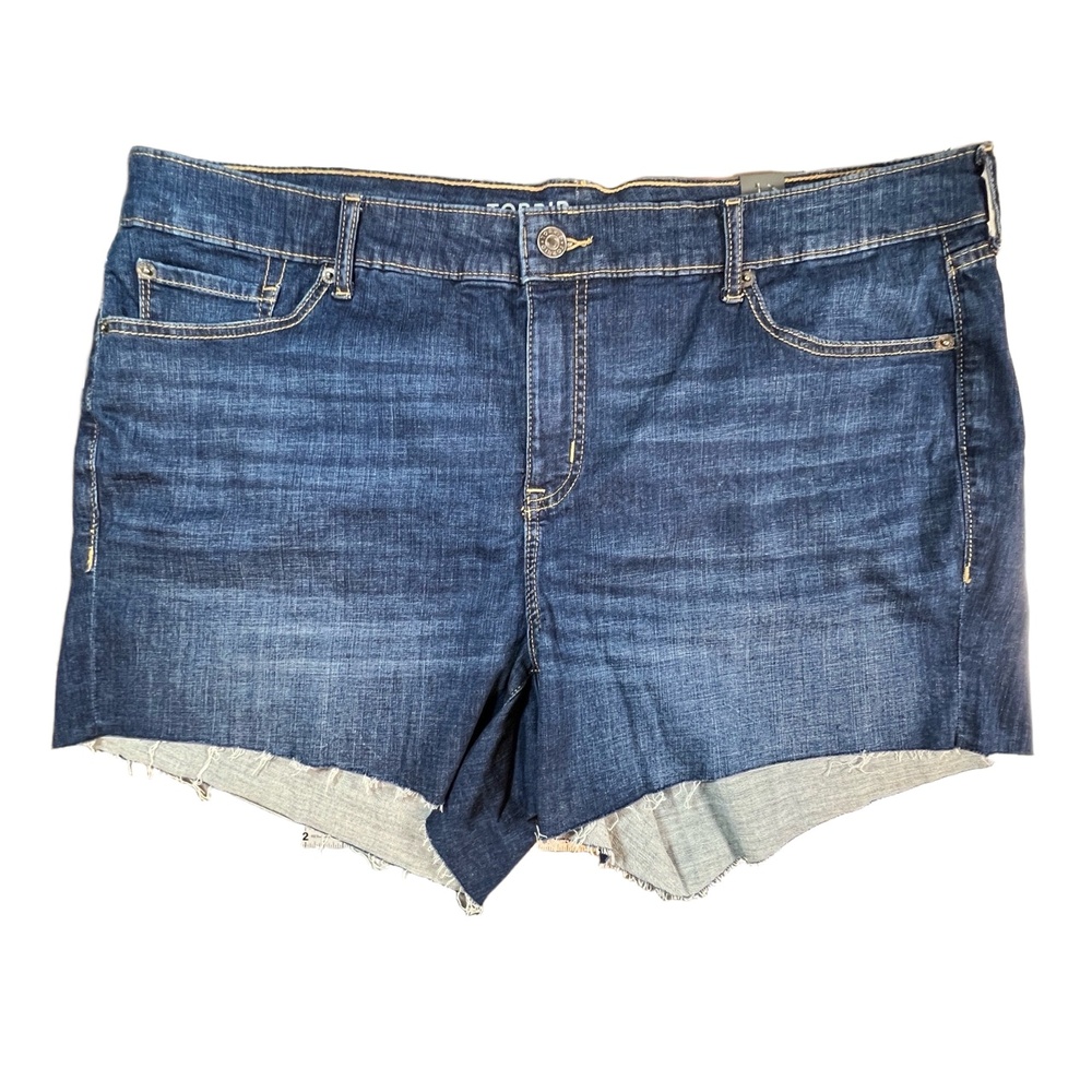 Torrid Shorts Blue Denim Perfect 5” Vintage Stretch Frayed Hem Mid Rise 20 New